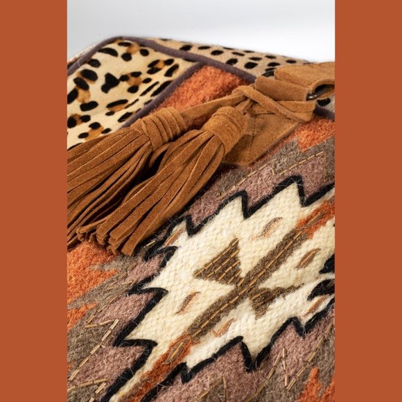 Boho Exotic Leopard Pattern Weekender Duffel Bag - Picture 14 of 15